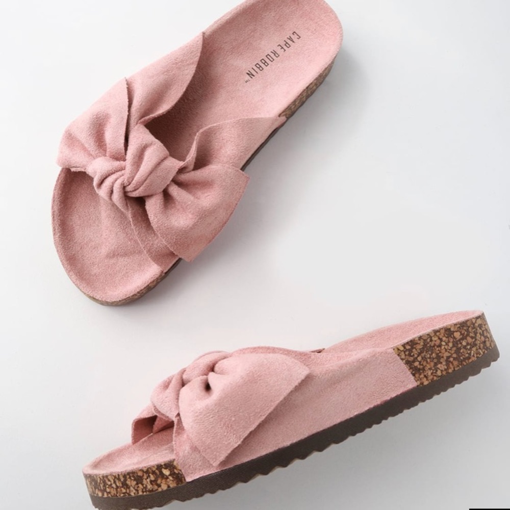 Campo mauve suede knitted slide sandals